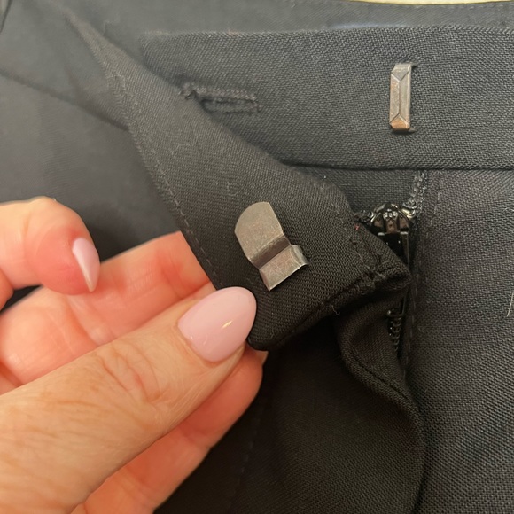 J Crew 100% Wool Black Tuxedo Pant Velvet Stripe Zipper Fly Dressy Business 6 - Picture 8 of 13